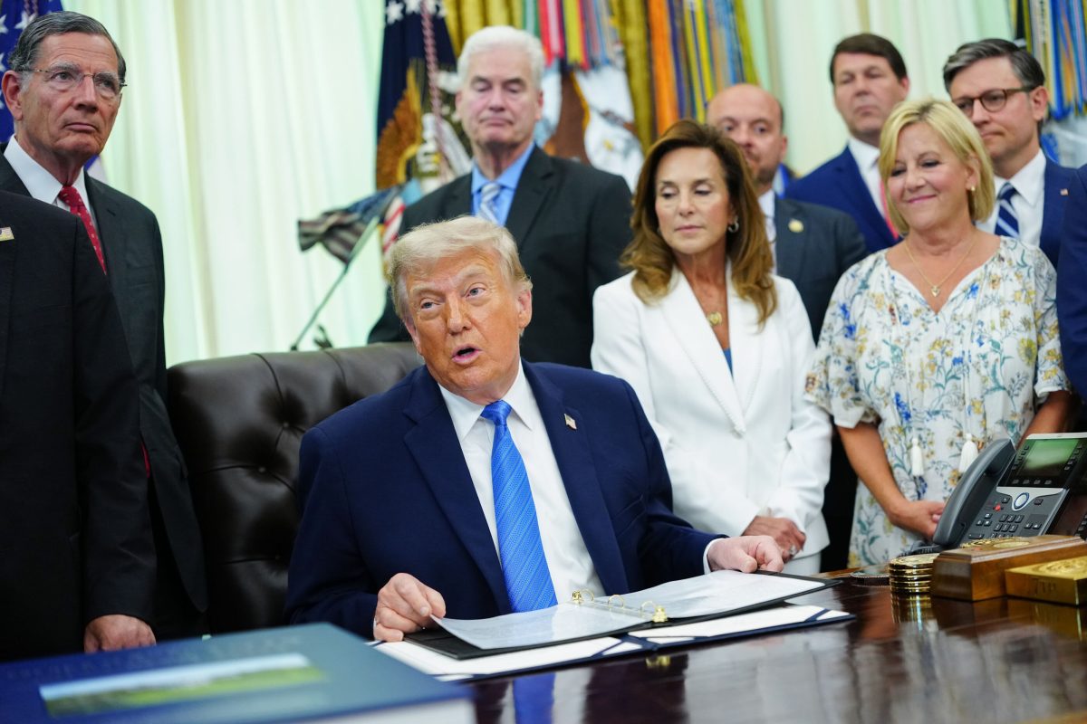 US President Donald Trump, second left, speaks during a signing ceremony for the ìSecure America Actî in the Oval Office of the White House in Washington, DC, US, on Wednesday, June 10, 2026. The SAVE America Act requires proof of citizenship to register to vote. CAP/MPI/RS ©RS/MPI/Capital Pictures