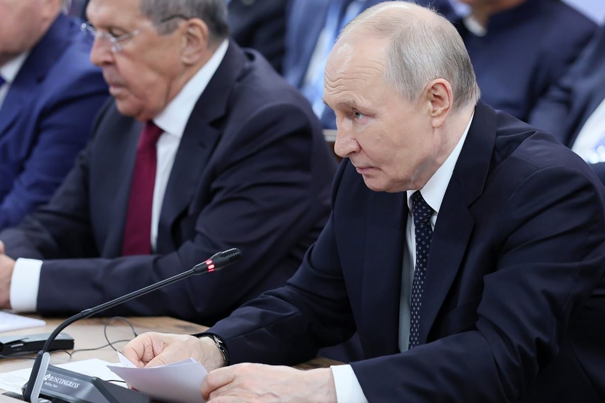 Russian President Vladimir Putin attends a meeting with ASEAN leaders during the RussiaâASEAN summit, marking 35 years of cooperation between Russia and the Association of Southeast Asian Nations, in the city of Kazan in central Russia, about 700 kilometers (435 miles) east of Moscow, on Thursdy on June 18, 2026. Photo by Kremlin/UPI Photo via Newscom picture alliance