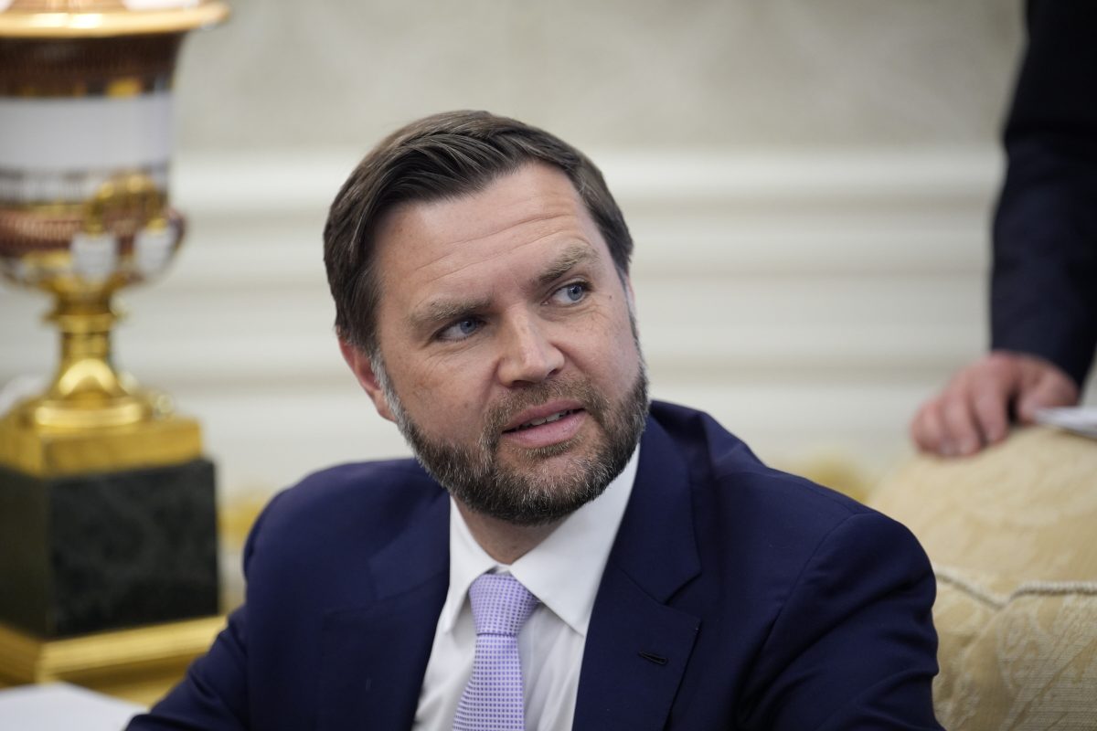 United States Vice President JD Vance listens as US President Donald J Trump meets with Mark Rutte, Secretary General of the North Atlantic Treaty Organization (NATO) in the Oval Office of the White House in Washington, DC, USA, on Wednesday, June 24, 2026. Credit: Yuri Gripas / Pool via CNP