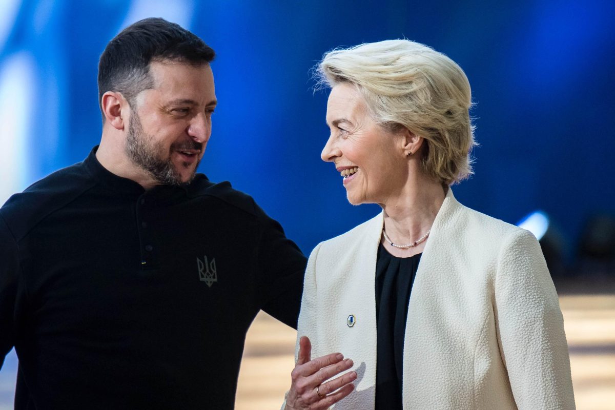 Ukraine's President Volodymyr Zelensky and Ursula Von der Leyen , the president of the European Commission arrive prior to European Union Summit at European Council headquarters in Brussels, Belgium on 06/03/2025 to discuss further support for Ukraine and strengthening European defense capabilities. The summit focuses on military aid, increasing ammunition production, and enhancing the EUs strategic autonomy in security and defense by Wiktor Dabkowski
