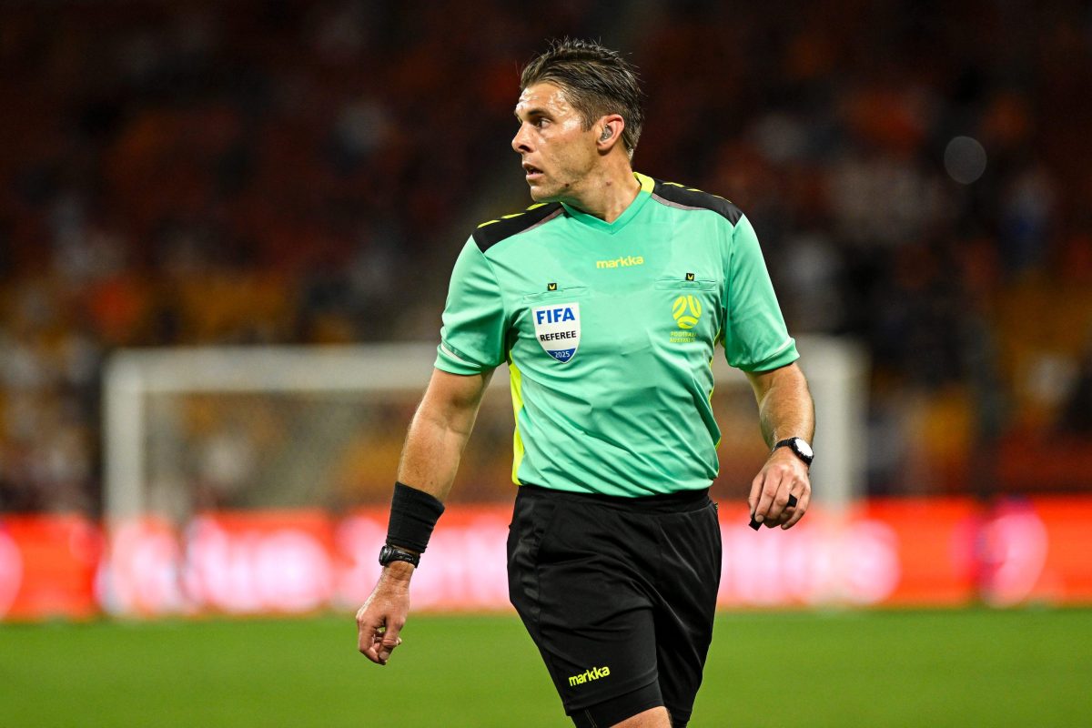 4th April 2025; Suncorp Stadium, Brisbane, Queensland, Australia: A League Football, Brisbane Roar versus Macarthur FC; referee Shaun Evans