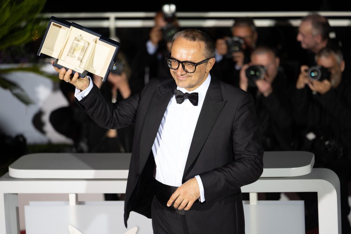 Andrey Zvyagintsev poses with the Grand Prix Award for ''Minotaur'' during the Palme d'Or winners photocall at the 79th annual Cannes Film Festival at Palais des Festivals in Cannes, France, on May 23, 2026. (Photo by Luca Carlino/NurPhoto)